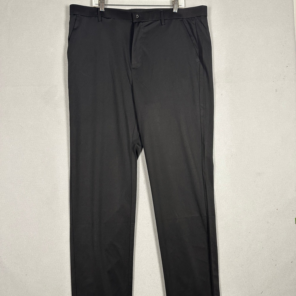 NEW Timeless Flex Pants Mens 42X34 Performance Dress Black Stretch Flat Front